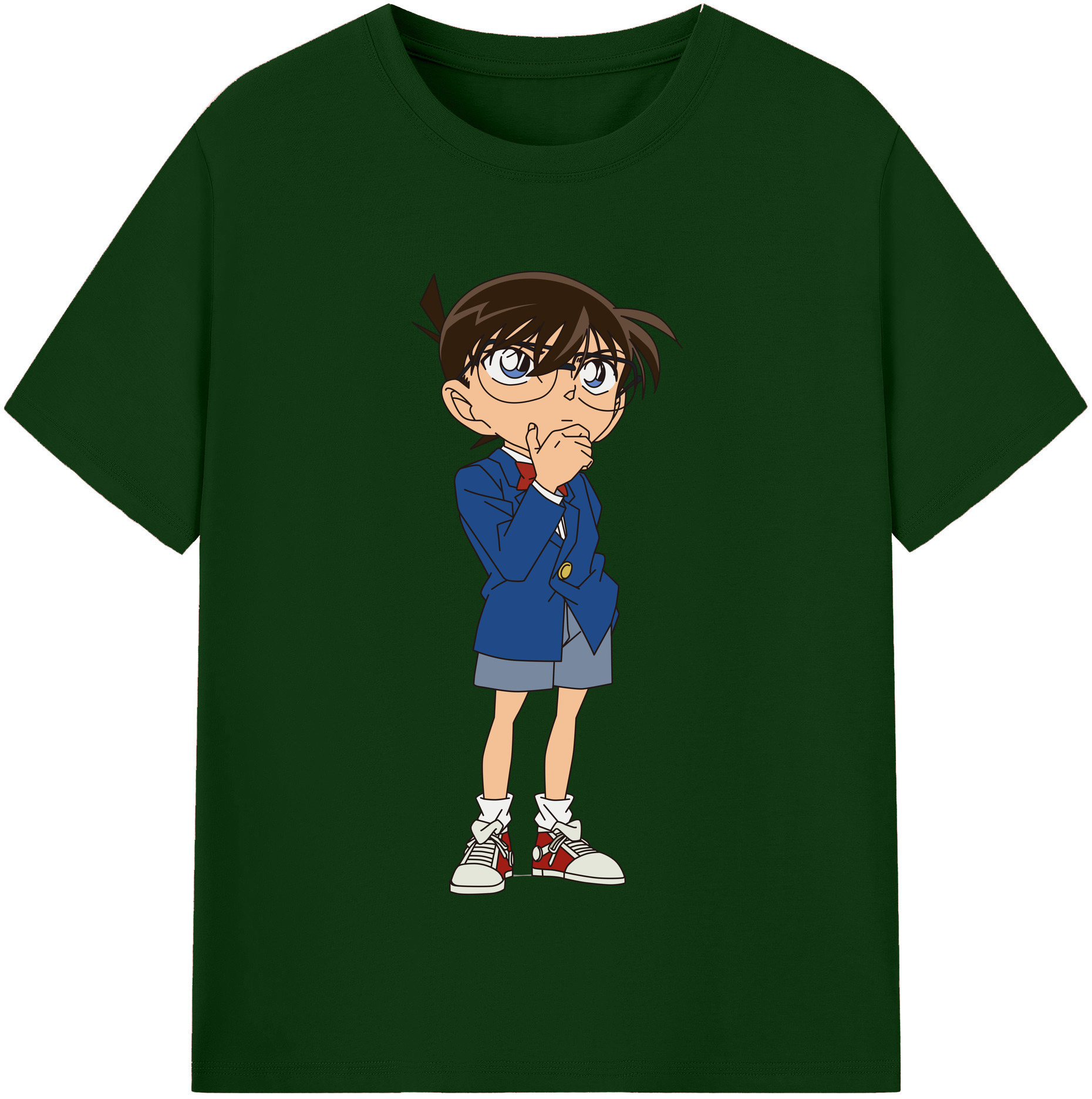 （画像用） 名探偵コナン 江戸川 コナン Detective Conan Conan Edogawa 綿100％半袖Tシャツ（フロントプリント）